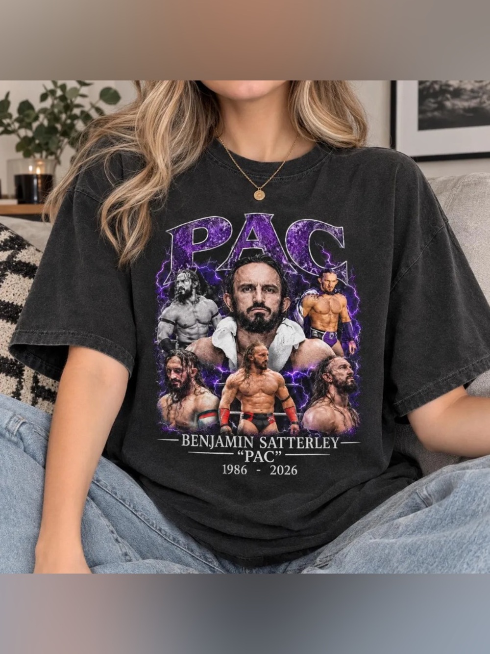 PAC Benjamin Satterley Memorial T-Shirt, Wrestling Tribute Shirt, AEW Sports Tee